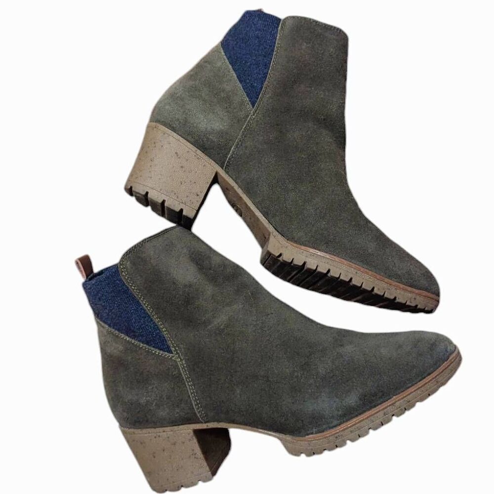 Dr. Scholls Women's Lively Olive Green Suede Boots 8.5M